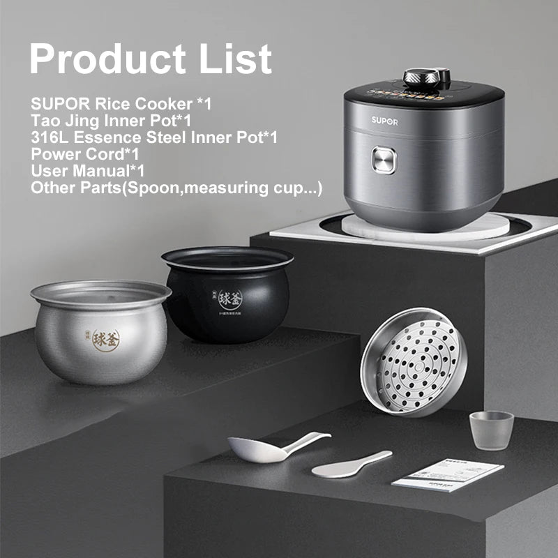 SUPOR-Autocuiseur électrique intelligent à double revêtement, cuiseur à riz multifonction, appareils de cuisine, 112kPa, IH, 220V - Cuisine élégante