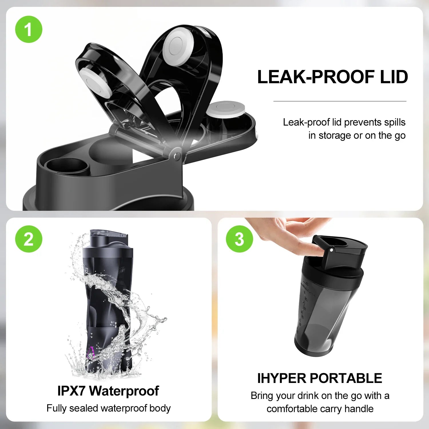 Tasse de voyage électrique multifonctionnelle, tasse de mélange de jus, secoueur USB étanche, cuisine portable, nouveau, Ju479, 2025 - Cuisine élégante